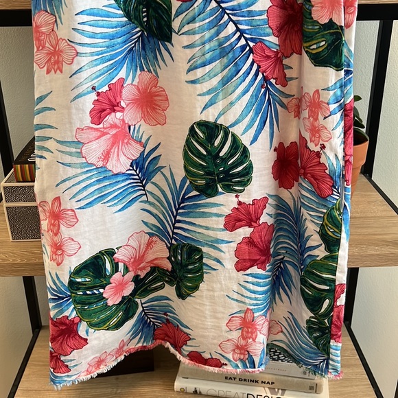 Tommy Bahama 100% Linen Palm Floral Print Dress w/Pockets, Small - Picture 3 of 11